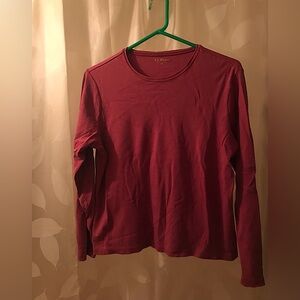 LL Bean casual burgundy top. Long sleeve. Cotton. Good condition. M
